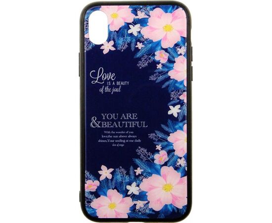 Придбати Чехол-накладка TOTO Glass Fashionable Case Apple iPhone XR Flower on Blue, image , характеристики, відгуки