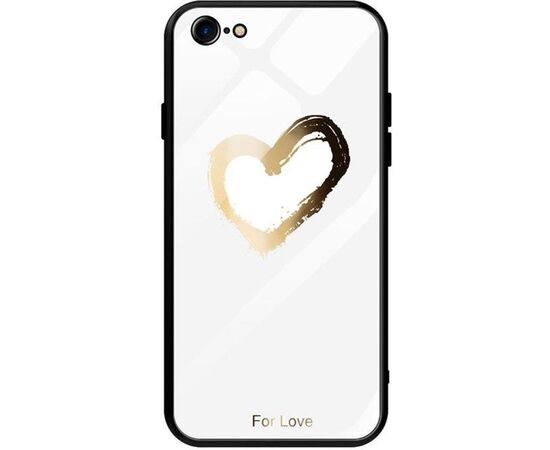 Придбати Чехол-накладка TOTO Glass Fashionable Case Apple iPhone 7/8/SE 2020 Heart on White, image , характеристики, відгуки