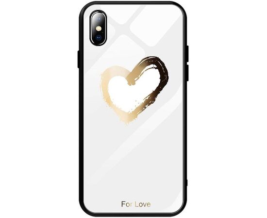 Придбати Чехол-накладка TOTO Glass Fashionable Case Apple iPhone X Heart on White, image , характеристики, відгуки