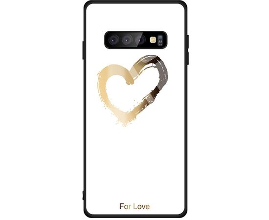 Придбати Чехол-накладка TOTO Glass Fashionable Case Samsung Galaxy S10 Heart on White, image , характеристики, відгуки