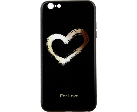 Придбати Чехол-накладка TOTO Glass Fashionable Case Apple iPhone 6 Plus/6S Plus Heart on Black, image , характеристики, відгуки