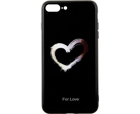 Придбати Чехол-накладка TOTO Glass Fashionable Case Apple iPhone 7 Plus/8 Plus Heart on Black, image , характеристики, відгуки