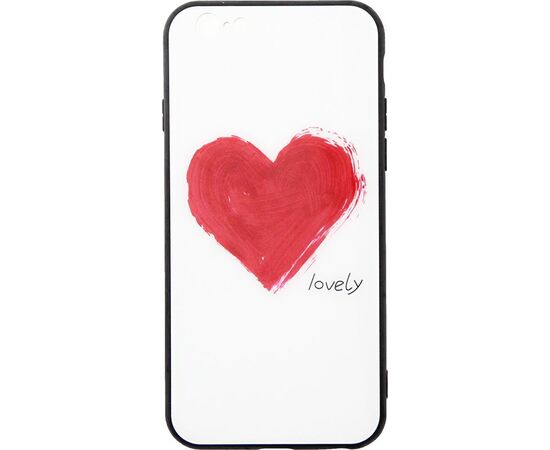 Придбати Чехол-накладка TOTO Glass Fashionable Case Apple iPhone 6/6S Red Heart on White, image , характеристики, відгуки