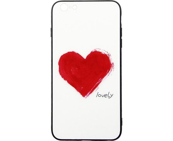 Купить Чехол-накладка TOTO Glass Fashionable Case Apple iPhone 6 Plus/6S Plus Red Heart on White, фото , характеристики, отзывы