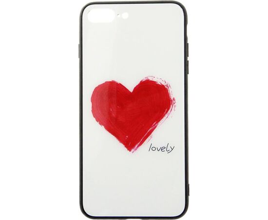 Придбати Чехол-накладка TOTO Glass Fashionable Case Apple iPhone 7 Plus/8 Plus Red Heart on White, image , характеристики, відгуки