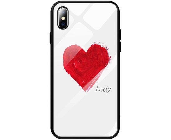 Придбати Чехол-накладка TOTO Glass Fashionable Case Apple iPhone X Red Heart on White, image , характеристики, відгуки