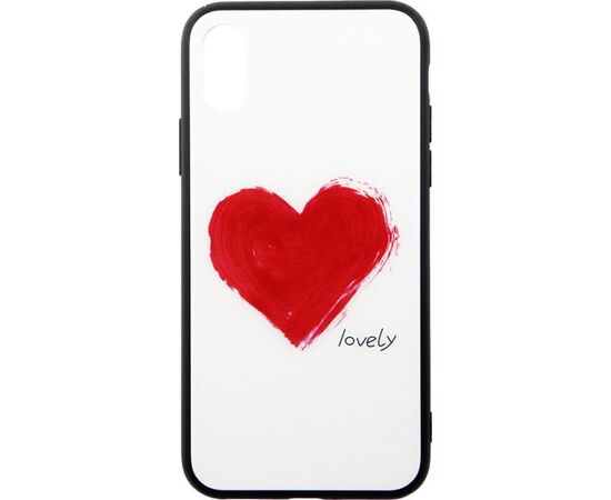 Придбати Чехол-накладка TOTO Glass Fashionable Case Apple iPhone XS Red Heart on White, image , характеристики, відгуки