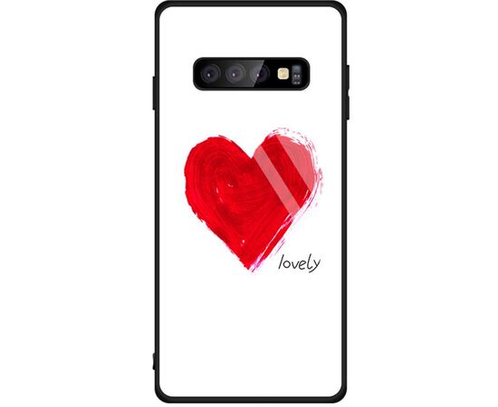 Купить Чехол-накладка TOTO Glass Fashionable Case Samsung Galaxy S10 Red Heart on White, фото , характеристики, отзывы