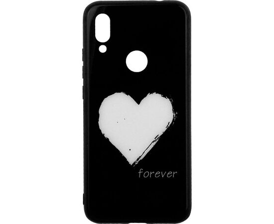 Купить Чехол-накладка TOTO Glass Fashionable Case Xiaomi Redmi 7 White Heart on Black, фото , изображение 2, характеристики, отзывы