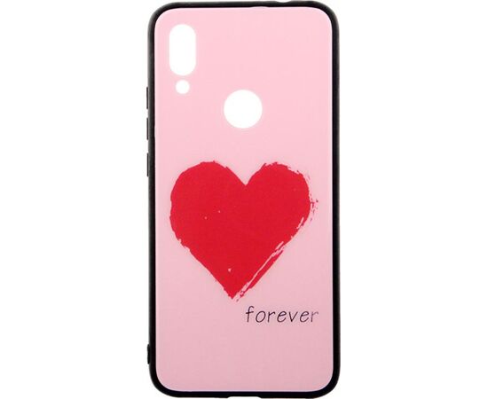 Придбати Чехол-накладка TOTO Glass Fashionable Case Xiaomi Redmi 7 Red Heart on Pink, image , характеристики, відгуки