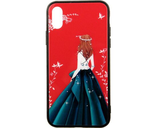 Придбати Чехол-накладка TOTO Glass Fashionable Case Apple iPhone XS Green Dress Girl, image , характеристики, відгуки