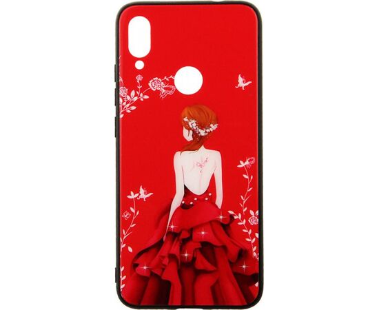 Купить Чехол-накладка TOTO Glass Fashionable Case Xiaomi Redmi Note 7 Red Dress Girl, фото , характеристики, отзывы