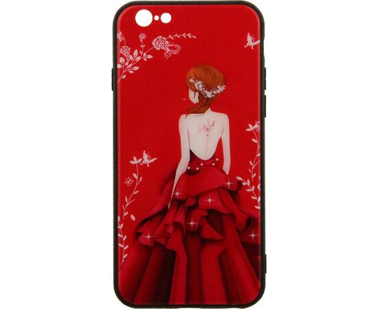 Придбати Чехол-накладка TOTO Glass Fashionable Case Apple iPhone 6/6S Red Dress Girl, image , зображення 2, характеристики, відгуки