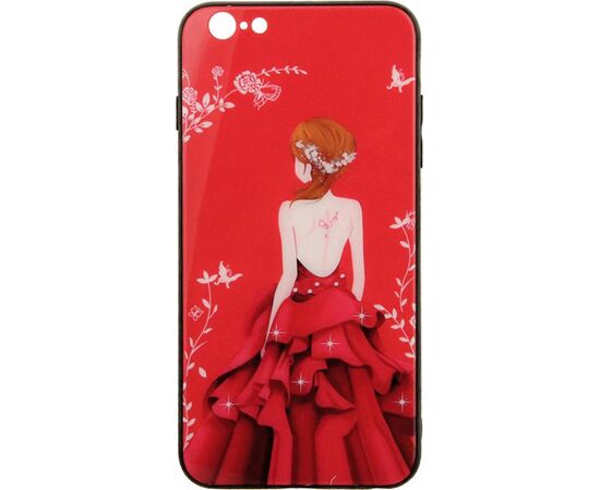 Купить Чехол-накладка TOTO Glass Fashionable Case Apple iPhone 6 Plus/6S Plus Red Dress Girl, фото , изображение 2, характеристики, отзывы