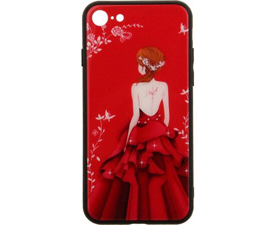 Придбати Чехол-накладка TOTO Glass Fashionable Case Apple iPhone 7/8/SE 2020 Red Dress Girl, image , зображення 2, характеристики, відгуки