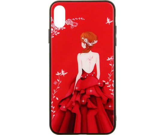 Купить Чехол-накладка TOTO Glass Fashionable Case Apple iPhone XS Max Red Dress Girl, фото , изображение 2, характеристики, отзывы