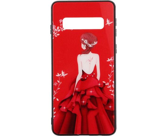 Придбати Чехол-накладка TOTO Glass Fashionable Case Samsung Galaxy S10 Red Dress Girl, image , зображення 2, характеристики, відгуки