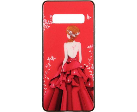 Придбати Чехол-накладка TOTO Glass Fashionable Case Samsung Galaxy S10+ Red Dress Girl, image , зображення 2, характеристики, відгуки