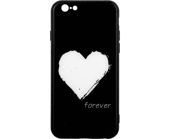 Придбати Чехол-накладка TOTO Glass Fashionable Case Apple iPhone 6/6S White Heart on Black, image , зображення 2, характеристики, відгуки