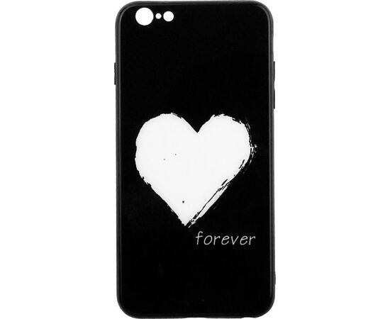 Придбати Чехол-накладка TOTO Glass Fashionable Case Apple iPhone 6 Plus/6S Plus White Heart on Black, image , зображення 2, характеристики, відгуки