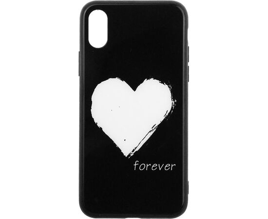 Придбати Чехол-накладка TOTO Glass Fashionable Case Apple iPhone X White Heart on Black, image , зображення 2, характеристики, відгуки