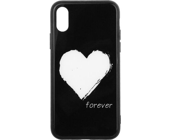 Придбати Чехол-накладка TOTO Glass Fashionable Case Apple iPhone XS White Heart on Black, image , зображення 2, характеристики, відгуки