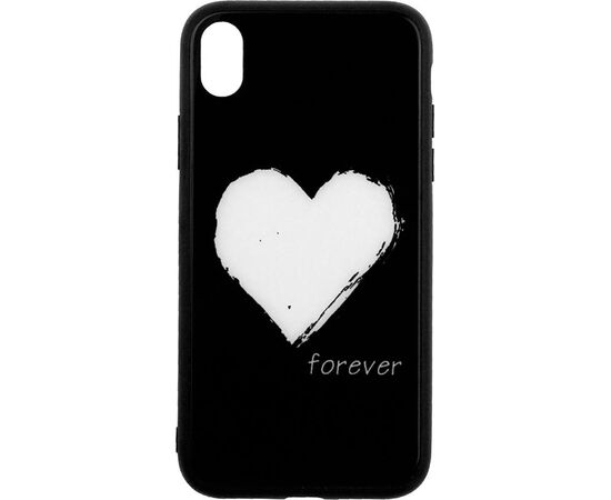 Придбати Чехол-накладка TOTO Glass Fashionable Case Apple iPhone XR White Heart on Black, image , зображення 2, характеристики, відгуки