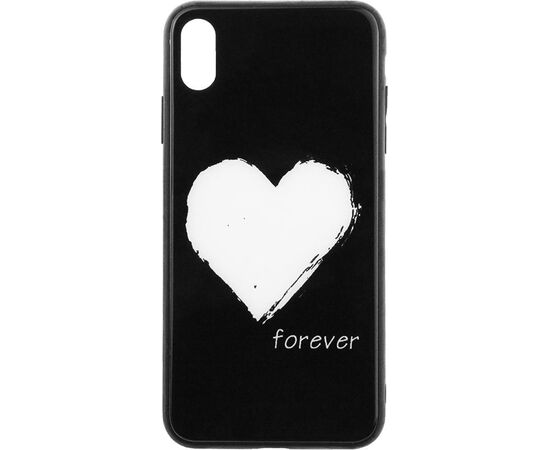 Купить Чехол-накладка TOTO Glass Fashionable Case Apple iPhone XS Max White Heart on Black, фото , изображение 2, характеристики, отзывы