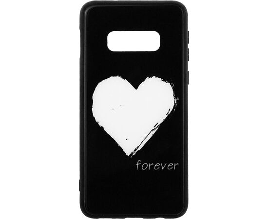 Придбати Чехол-накладка TOTO Glass Fashionable Case Samsung Galaxy S10e White Heart on Black, image , зображення 2, характеристики, відгуки