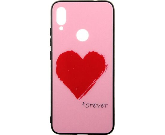 Купить Чехол-накладка TOTO Glass Fashionable Case Xiaomi Redmi Note 7 Red Heart on Pink, фото , характеристики, отзывы