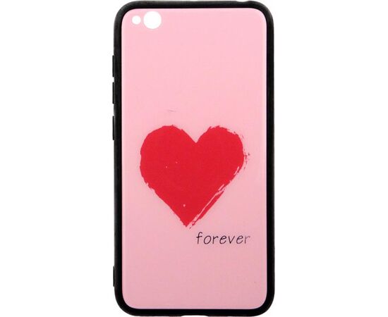 Придбати Чехол-накладка TOTO Glass Fashionable Case Xiaomi Redmi Go Red Heart on Pink, image , характеристики, відгуки