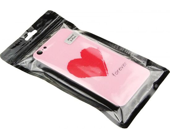 Купить Чехол-накладка TOTO Glass Fashionable Case Apple iPhone 6 Plus/6S Plus Red Heart on Pink, фото , характеристики, отзывы