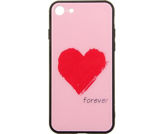 Придбати Чехол-накладка TOTO Glass Fashionable Case Apple iPhone 7/8/SE 2020 Red Heart on Pink, image , зображення 2, характеристики, відгуки