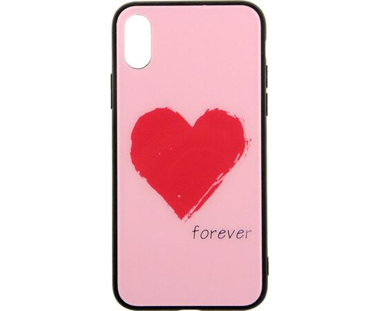 Придбати Чехол-накладка TOTO Glass Fashionable Case Apple iPhone X Red Heart on Pink, image , зображення 2, характеристики, відгуки