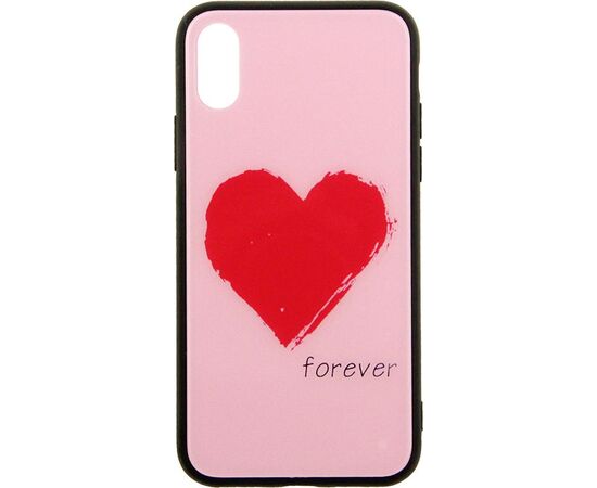 Придбати Чехол-накладка TOTO Glass Fashionable Case Apple iPhone XS Red Heart on Pink, image , зображення 2, характеристики, відгуки