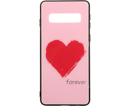 Придбати Чехол-накладка TOTO Glass Fashionable Case Samsung Galaxy S10 Red Heart on Pink, image , зображення 2, характеристики, відгуки