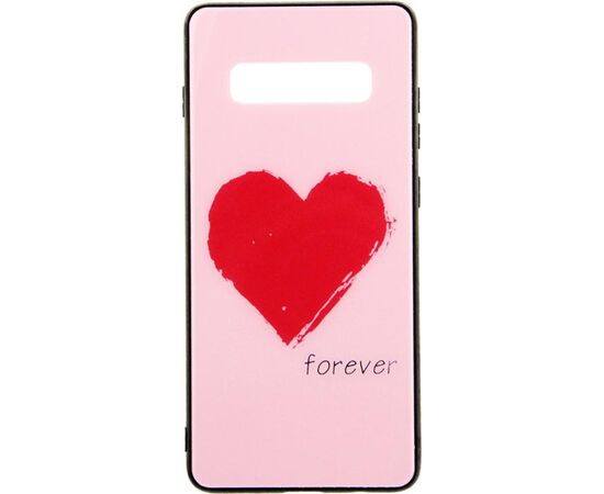 Купить Чехол-накладка TOTO Glass Fashionable Case Samsung Galaxy S10+ Red Heart on Pink, фото , изображение 2, характеристики, отзывы