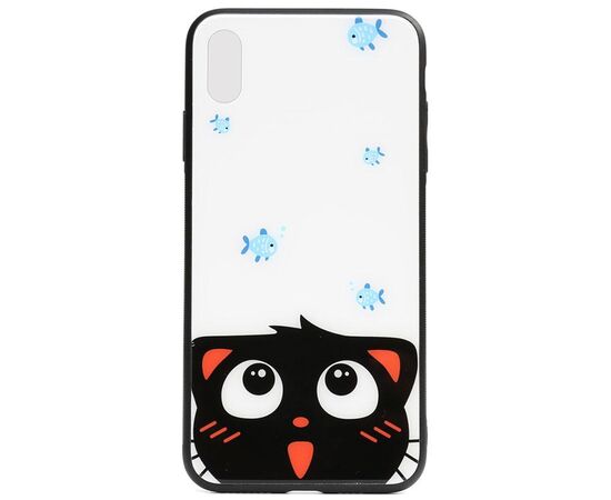 Придбати Чехол-накладка TOTO Cartoon Print Glass Case Apple iPhone X/XS Cat and fish, image , характеристики, відгуки