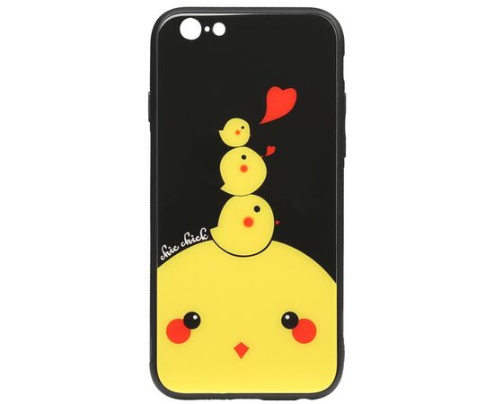 Придбати Чехол-накладка TOTO Cartoon Print Glass Case Apple iPhone 6/6s Chicken Chick, image , характеристики, відгуки