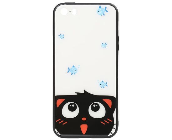 Придбати Чехол-накладка TOTO Cartoon Print Glass Case Apple iPhone SE/5s/5 Cat and fish, image , характеристики, відгуки