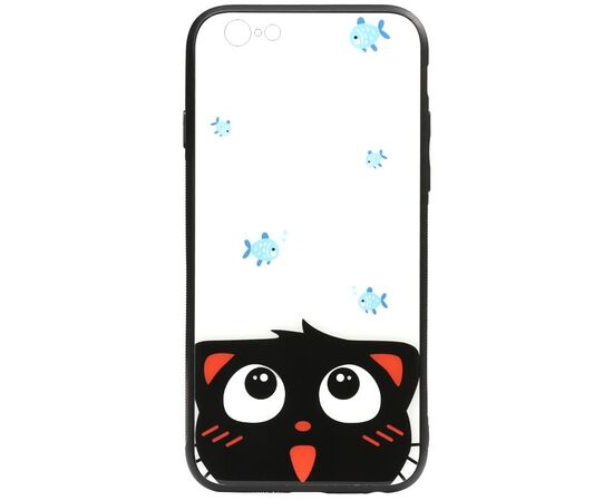 Придбати Чехол-накладка TOTO Cartoon Print Glass Case Apple iPhone 6/6s Cat and fish, image , характеристики, відгуки