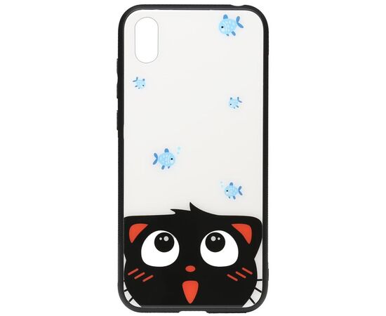 Купить Чехол-накладка TOTO Cartoon Print Glass Case Huawei Y5 2019 Cat and fish, фото , характеристики, отзывы