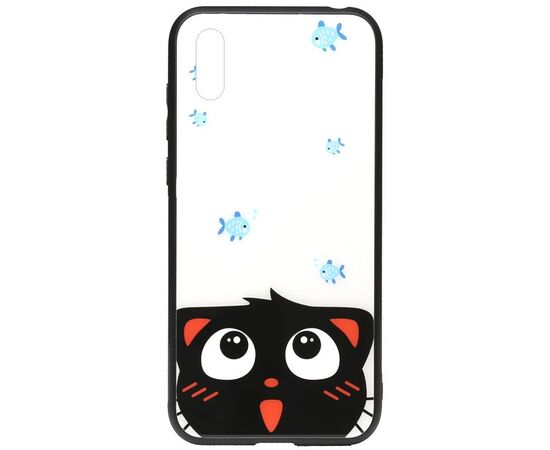 Придбати Чехол-накладка TOTO Cartoon Print Glass Case Huawei Y6 2019 Cat and fish, image , характеристики, відгуки