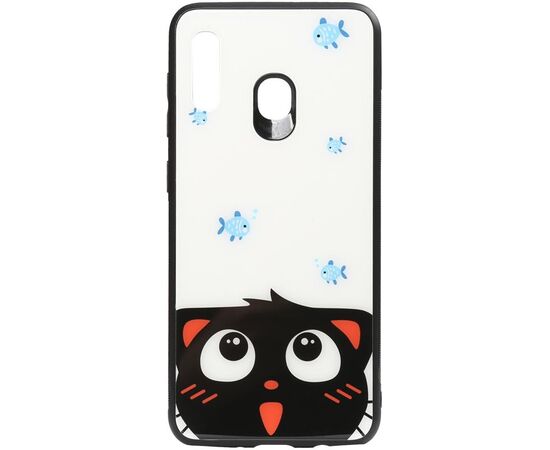 Купить Чехол-накладка TOTO Cartoon Print Glass Case Huawei Y7 2019 Cat and fish, фото , характеристики, отзывы