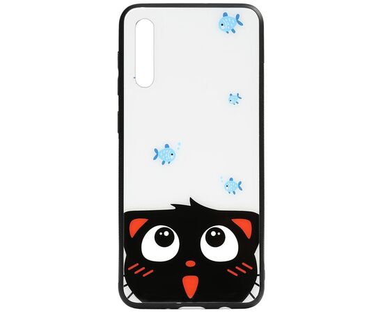 Придбати Чехол-накладка TOTO Cartoon Print Glass Case Samsung Galaxy A70 Cat and fish, image , характеристики, відгуки