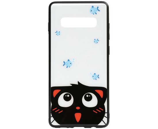 Придбати Чехол-накладка TOTO Cartoon Print Glass Case Samsung Galaxy S10+ Cat and fish, image , характеристики, відгуки