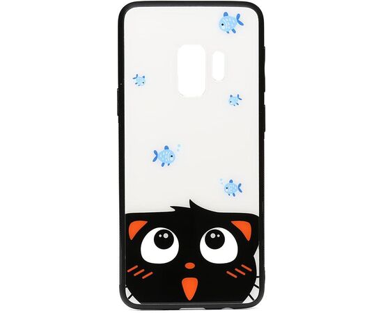 Купить Чехол-накладка TOTO Cartoon Print Glass Case Samsung Galaxy S9 Cat and fish, фото , характеристики, отзывы