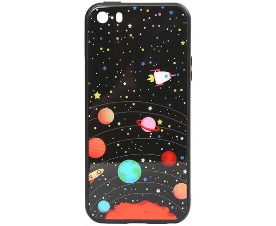 Купить Чехол-накладка TOTO Cartoon Print Glass Case Apple iPhone SE/5s/5 Planets, фото , характеристики, отзывы