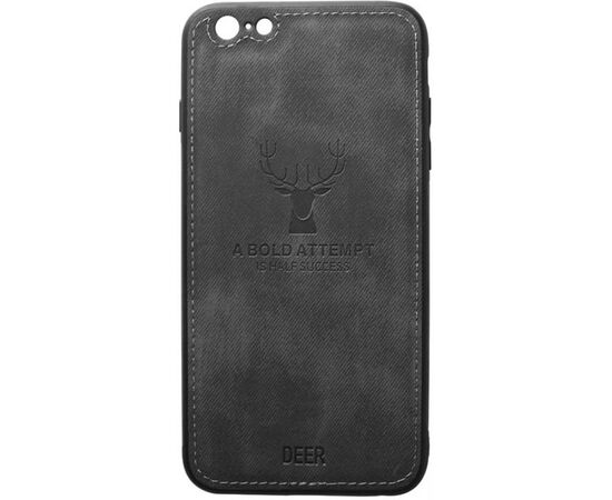 Придбати Чехол-накладка TOTO Deer Shell With Leather Effect Case Apple iPhone 6/6s Black, image , характеристики, відгуки