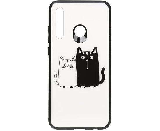 Придбати Чехол-накладка TOTO Cartoon Print Glass Case Huawei P Smart+ 2019 Cats White/Black, image , характеристики, відгуки